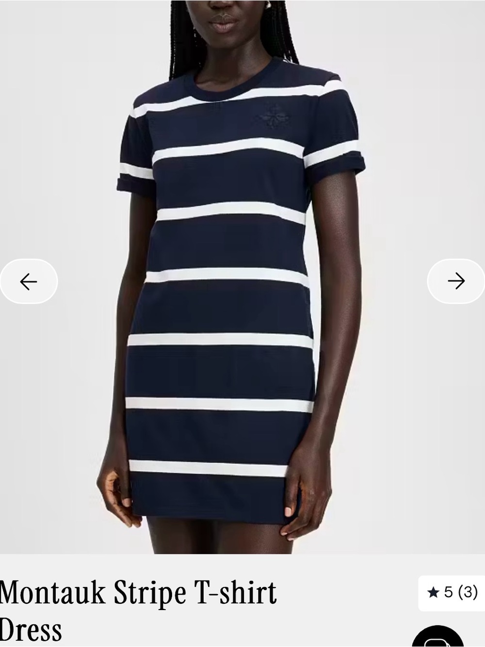 kate spade Navy & White Striped T-Shirt Mini Dress
